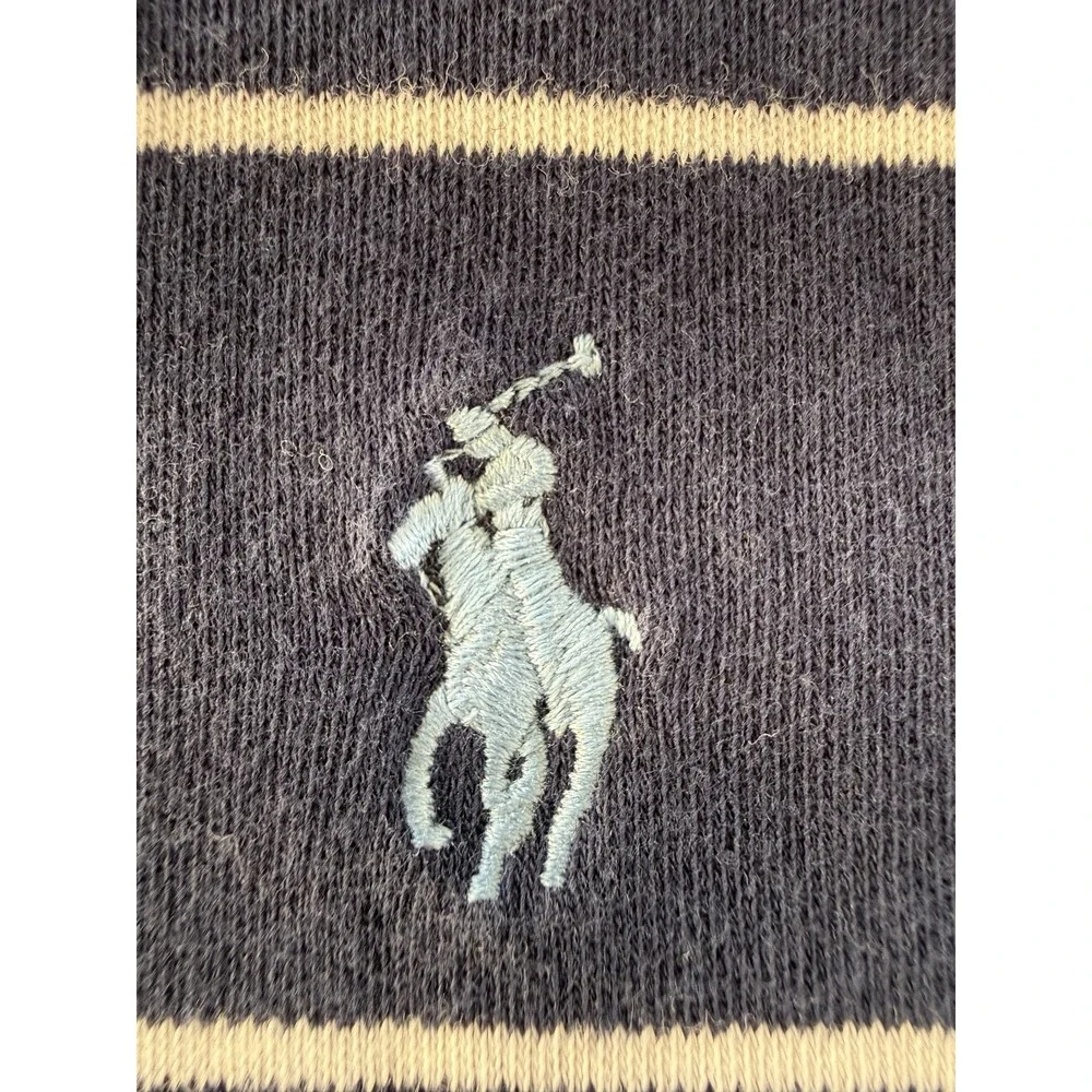 Polo by Ralph Lauren Polo Shirt Mens Size XL Golf Blue White Stripe Short Sleeve